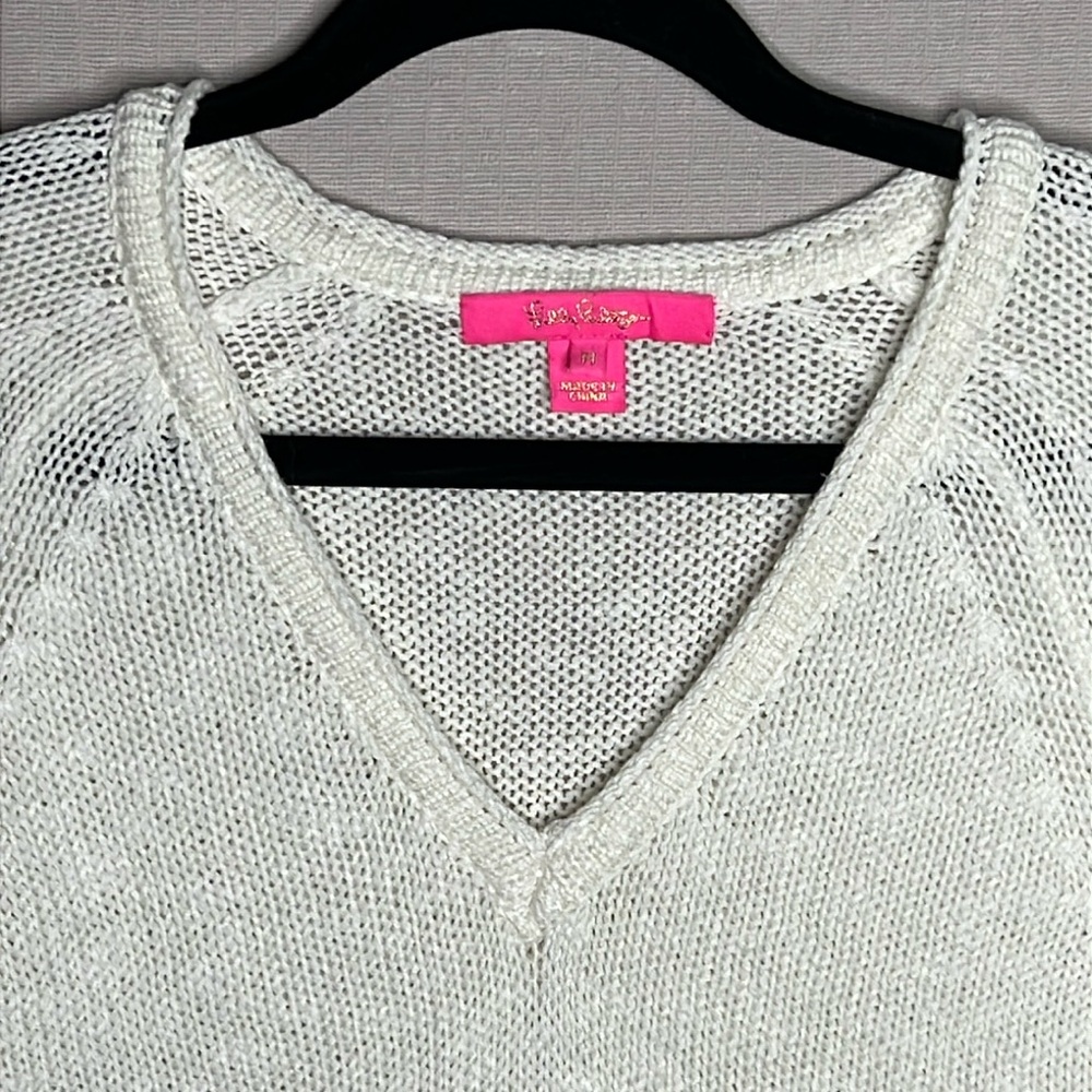 Lilly Pulitzer Loose Knit Sweater Color Cream Size M